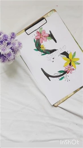 ☁️ 'S'letter art✨comment ur namee🕯️🪐#art#iamnotanartist-tt#carfts#drawing#diy#shorts#viral