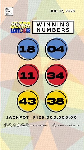 PCSO Lotto Results: P128M Ultra Lotto 6/58, Super Lotto 6/49, 3D, 2D | Jul. 12, 2026
