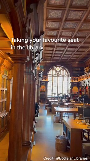 40K views · 866 reactions | One of the best seats in the Duke Humfrey’s Library   | Bodleian Libraries #OxfordLibraries #OxfordUniViews #LibrariesOfInstagram #LibrariesOfInsta #OxfordUniStudents #OxfordStudentLife #OxfordUniLife | University of Oxford | Facebook