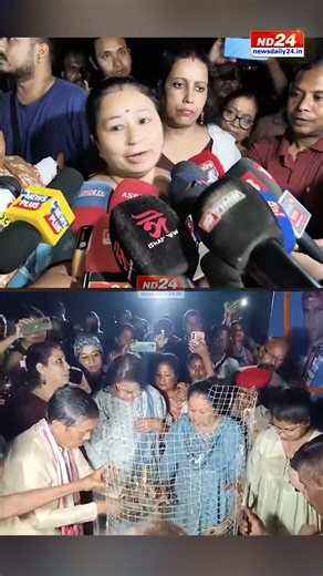 585K views · 13K reactions | In a heartfelt tribute to the late music icon Zubeen Garg, his wife Garima Saikia Garg planted a 'nahor' (Indian rose chestnut) sapling at the Barowari Durga Temple in Sonapur on Tuesday, October 28. #ZubeenGarg | #JusticeForZubeen | #JusticeForZubeenGarg | ND24 Updates | Facebook