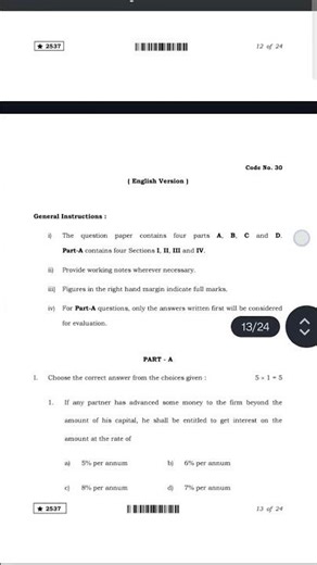 2nd PUC Accountancy important model question paper for annual examination 2026 #examform #exams.