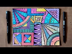 Step-by-Step Geometric Zentangle for Beginners || Let’s Doodle Calmly