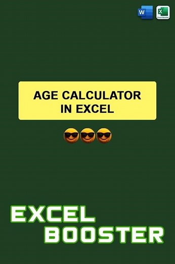 Calculate Age from date of birth in Excel #excel #shorts #exceltips #exceltricks