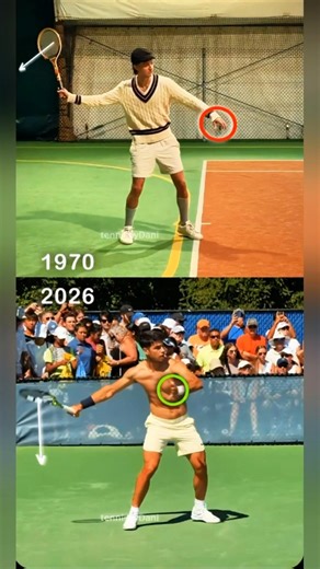 Tennis 1970 vs 2026 Comparison #Shorts