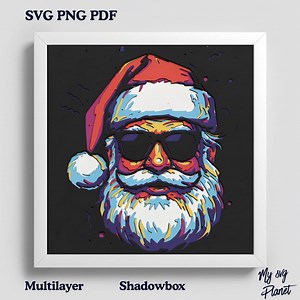 Santa Claus Shadow Box SVG, Layered Christmas Papercut, 3D Santa Light Box, Holiday Santa SVG for Cricut and Silhouette - Etsy