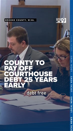 The Brooke County Commissioners have approved a financial plan to pay off the remaining debt for the new Brooke County Courthouse nearly 25 years ahead of schedule. DETAILS: https://wtov9.com/news/local/brooke-county-to-pay-off-courthouse-debt-25-years-early-brooke-county-courthouse-debt-revenue-bonds-severance-tax-taxpayers-financial-plan-west-virginia | WTOV NEWS9