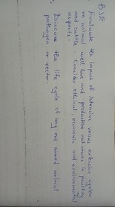 Evaluate the impact of intensive versus extensive system on ani... | Filo