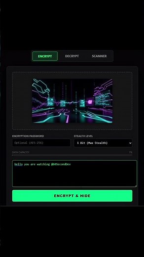 StegoVault Pro — Hide Encrypted Messages in Images (60s Demo)