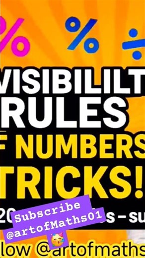 Divisibility Rules 1 to 20|| Divisibility Rules| #math #mathstricks