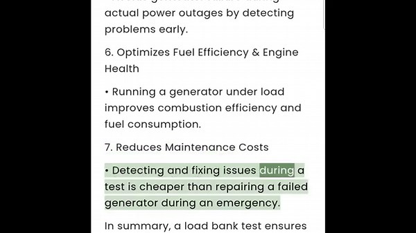 Load Bank Test advice