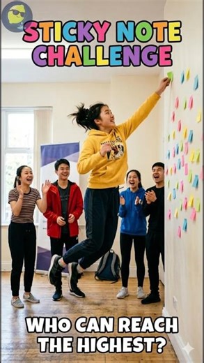 🔥 Who Can Stick the Sticky Note the Highest? HILARIOUS Challenge! 😂🏆