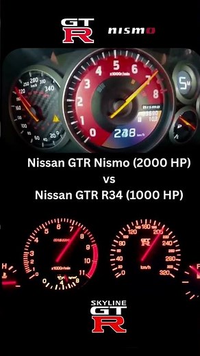 Nissan GTR Nismo vs Nissan GTR R34 #automobile #skylineautomotive #sportscar #race #cars #supercar
