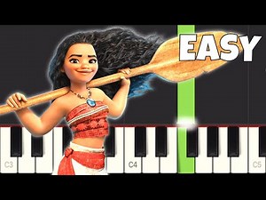 Moana - How Far I'll Go - Cuán Lejos Voy - EASY Piano Tutorial