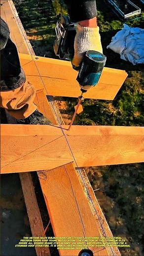Perfect Roof Beam Alignment Using String Line | Smart Carpentry Technique.
