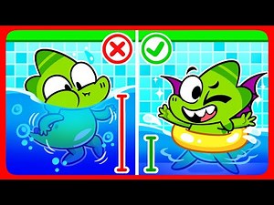 Pool Safety Rules! 🏊‍♀️ Oh No — There’s a Leak?! | Viv and Denny Learn How To Swim | Kids Cartoon