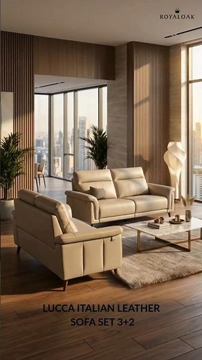 Royaloak Lucca Italian Leather Sofa Set 3+2 Seater