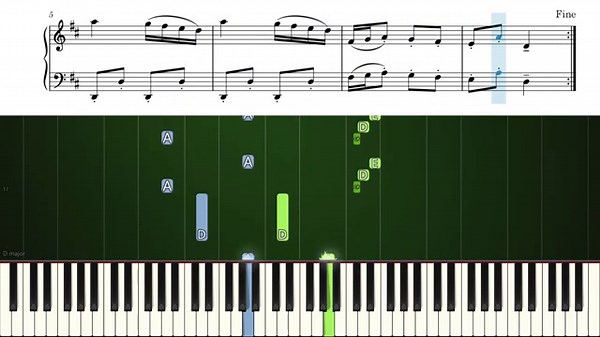 Bach - Musette in D - Piano Tutorial with Sheet Music