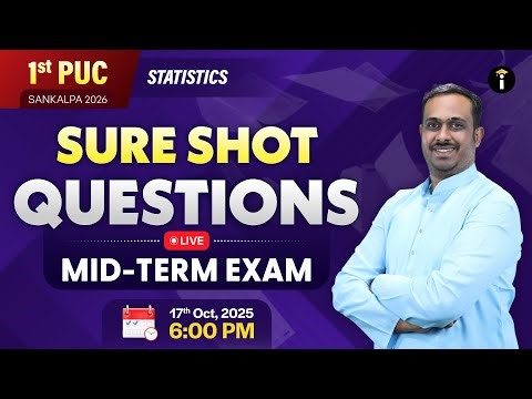 Sure Shot Questions | Statistics | PU 1 | Class 11 | Midterm Exam | PUC Commerce | Parikshe