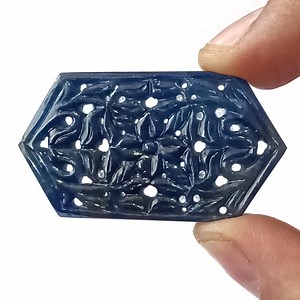 Extra Large, Hand Carved, Sapphire, 95.60 Cts., Blue Sapphire Carving, Sapphire, Hand Engraved, Sapphire Carving, One of A Kind Gemstone - Etsy Canada