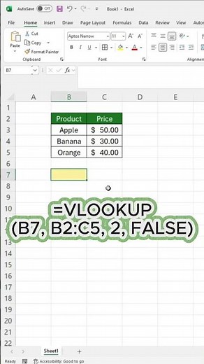 Learn VLOOKUP in 60 Seconds — The Excel Formula You’ll Use Forever