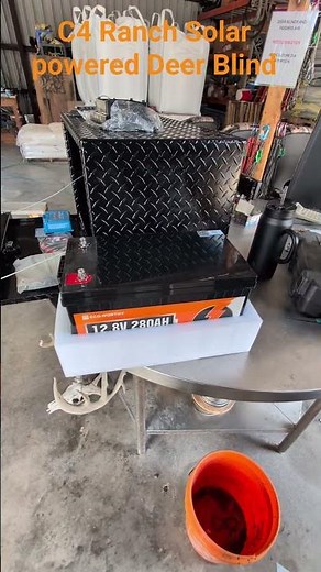 Solar deer blind battery setup #C4Ranch #hunting #deerhunting