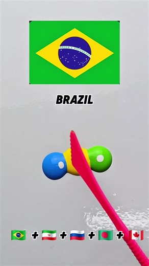 Color Mixing of Country Flags: Brazil, Iran, Russia, Bangladesh, Canada