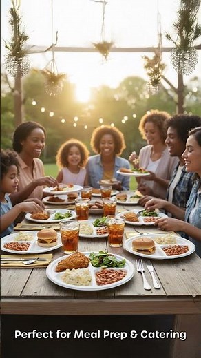 Biodegradable 3-Compartment Plates | Eco-Friendly & Durable Tableware