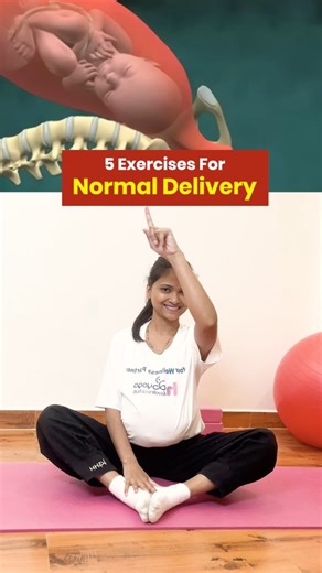 Sudha Arya on Instagram: "5 Exercises for Normal Delivery 🤍 Just 2 minutes each, gently started from the 6th month of pregnancy. These prenatal exercises support your changing body, improve flexibility, and help you build quiet strength for labour — without stress or strain. ✨ 🌿 Gentle daily movements help with: • Pelvic flexibility & opening • Better breath control • Reduced fear and tension • Stronger body–mind connection • Smoother normal delivery preparation Small efforts today truly make