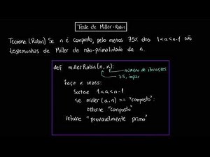 Aula 16.2 - Teste de Miller-Rabin