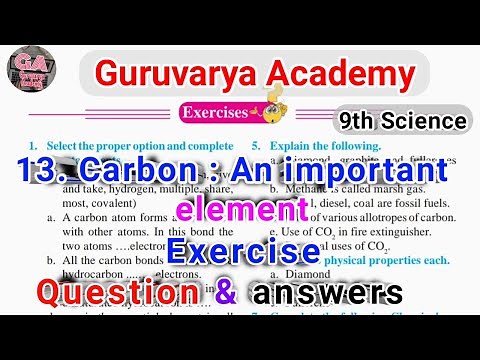 9th class science chapter 13 carbon an important element exercise|9th std science chapter 13 exercis