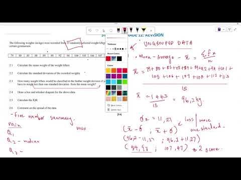 GRADE 12 STATISTICS| REVISION| PAST EXAM QUESTIONS