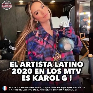 1.2M views · 61K reactions | ⚡️VIDÉO⚡️ Por fin una mujer gana el premio de mejor artista latino del año ! KaRoL G se lleva este premio en los MTV EMA, sin duda gracias a su tema #Tusa  ⠀  Enfin ! Une femme remporte le prix de meilleur artiste latino de l’année au #MTVEMA et c’est #KarolG ! Son hit « Tusa » y est pour quelque chose  https://instagram.com/webreggaeton | Web Reggaeton | Facebook