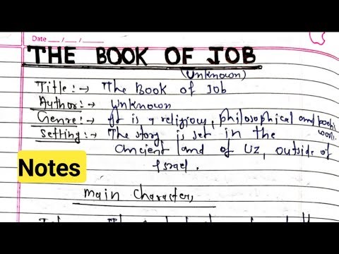 The Book of Job || Summary notes || critical appreciation || the book of job bible story ||