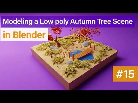 3D Modeling Low Poly Autumn Tree in Blender - 15