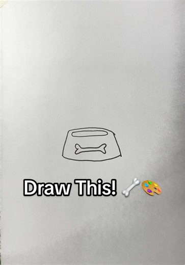 How to Draw a Dog Bowl Easily! 🐶✏️ #drawing #art #tutorial #fyp #foryou #foryoupage #howtodraw
