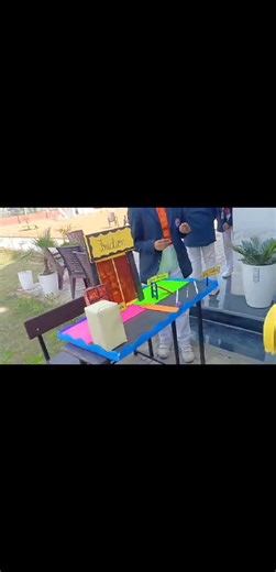 A representation to Science model (Friction) on Science Exhibition day. | Momentum Public School, Koelpur Jhajjar