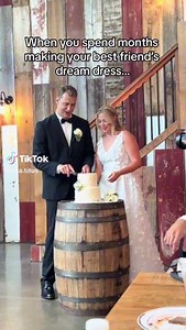 144K views · 64 reactions | Ladies - would you CUT your wedding dress for a fun, "more flirty-party-ready" look after the ceremony? TikTok's latest trend features newlywed brides chopping off their dresses right after they say 'I do.' | 1075 KZL | Facebook