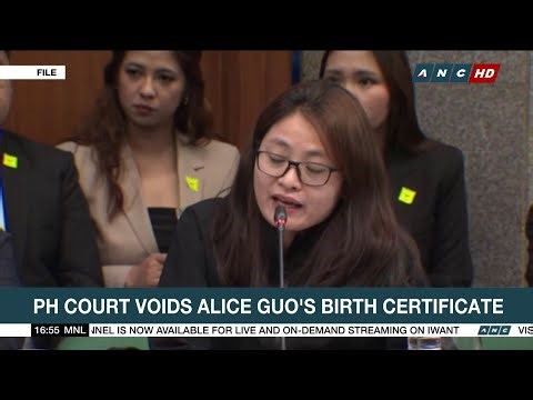 PH court voids Alice Guo's birth certificate | ANC