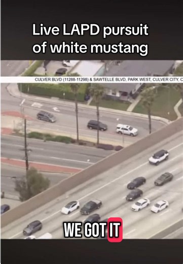 Live LAPD Pursuit of White Mustang in Los Angeles