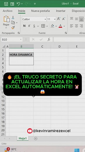 Insertar fecha y hora actual en Excel automáticamente