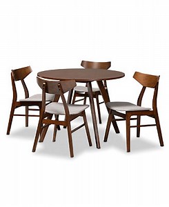 Timothy Mid-Century Modern Transitional Fabric Upholstered 5 Piece Dining Set - Macy's