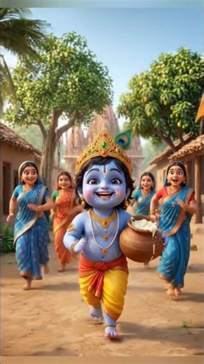 कान्हा के पीछे क्यों दौड़ी गोपियाँ #viralvideo #krishna #littlekrishna #youtubeshorts