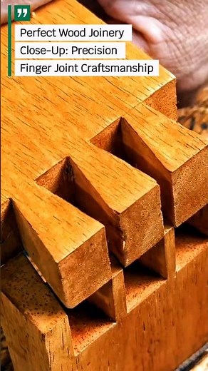 Perfect Wood Joinery Close-Up: Precision Finger Joint Craftsmanship
