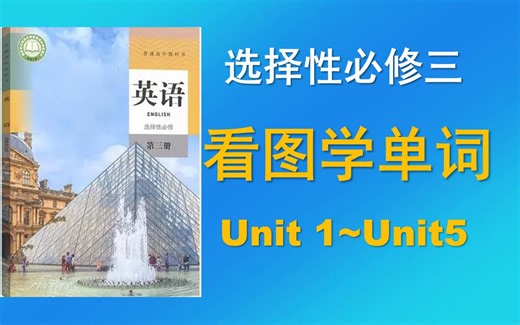 （完集）高中英语选择性必修三单词录音，新人教版，看图片学单词朗读