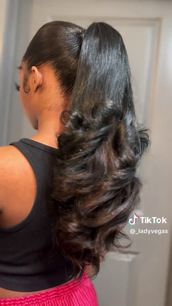 Soft Slick Back Ponytail Tutorial with Extensions