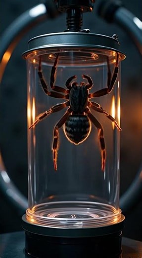 Jumping Spider inside a vacuum chamber until it explodes