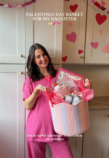 Sweet & practical Valentines Day Basket ideas for toddlers 💗 I also love that the basket can be used for toy or stuffed animal storage in my daughter’s room after!🤭🎀🍰💕 #valentinesbasket #toddlervalentines #toddlergiftideas #valentinesdaygift #creatorsearchinsights