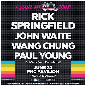 1.1K reactions · 154 shares | Cincinnati! Rick Springfield's I Want My 80s Tour featuring John Waite, Wang Chung and Paul Young is back and it's coming to PNC Pavilion on June 24. Tickets are on sale now! | Rick Springfield | Facebook