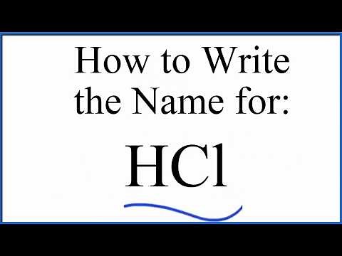 How to write the name for HCl (Hydrochloric Acid)