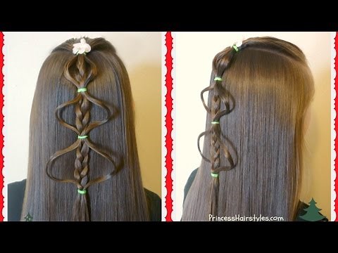 Easy Bubble Braid Christmas Tree Hairstyle Tutorial